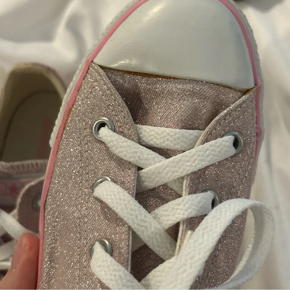 Vintage Y2K Converse‎ All Star Pink Glitter Low Top Kids Size 3 (2001)